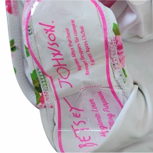 Betsey Johnson Love Always Bandeau One Piece Swimsuit Floral Roses Size L NEW - Picture 7 of 8